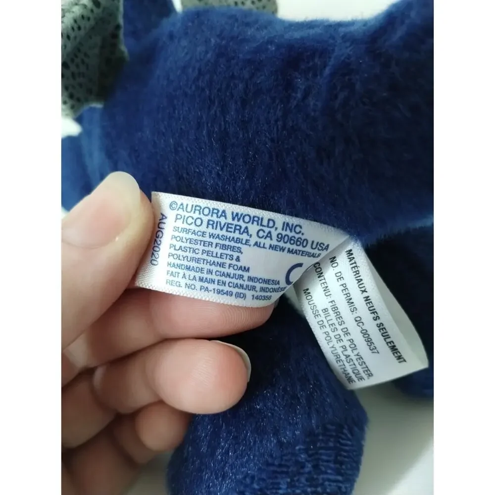 2020 Aurora Dragon Plush Toy Blue Sapphire Stuffed Animal Bean Bag 10